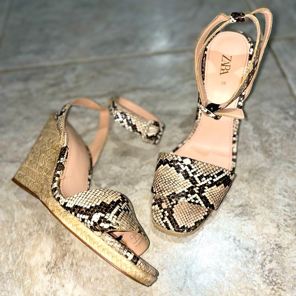 Zara | Shoes | Zara Snake Print Wedges | Poshmark